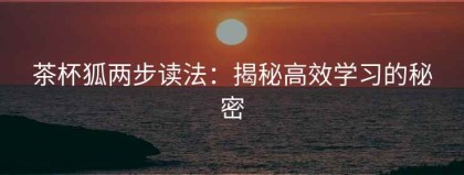 茶杯狐两步读法：揭秘高效学习的秘密