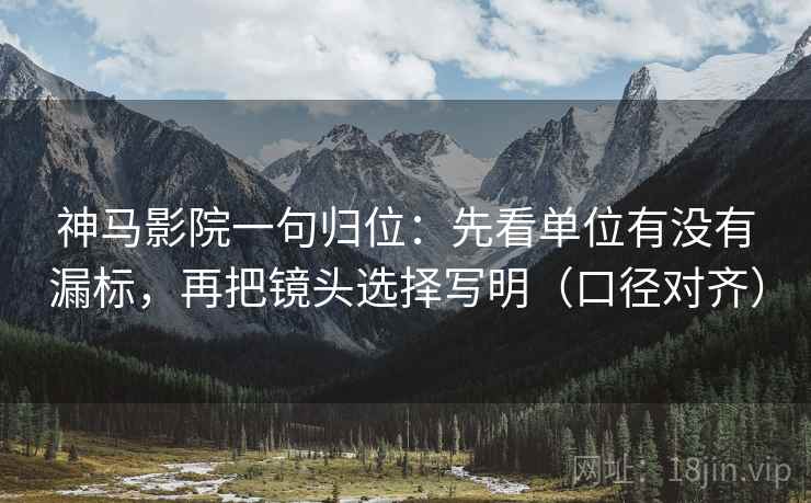 神马影院一句归位：先看单位有没有漏标，再把镜头选择写明（口径对齐）